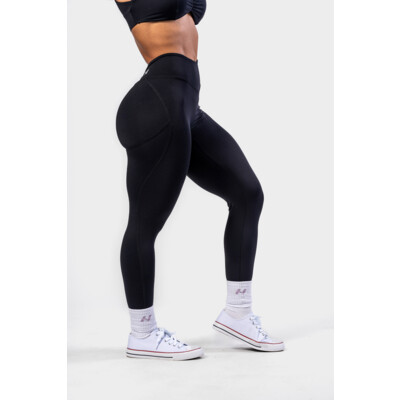 Nebbia V-Cut Lace-Up Sculpting Leggings OWN YOUR POWER 426 black