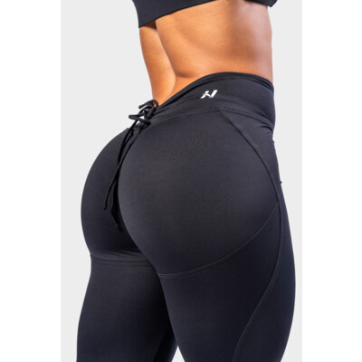 Nebbia V-Cut Lace-Up Sculpting Leggings OWN YOUR POWER 426 black