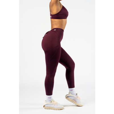 Nebbia V-Cut Lace-Up Sculpting Leggings OWN YOUR POWER 426 dark red