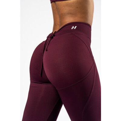 Nebbia V-Cut Lace-Up Sculpting Leggings OWN YOUR POWER 426 dark red
