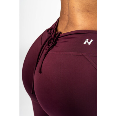 Nebbia V-Cut Lace-Up Sculpting Leggings OWN YOUR POWER 426 dark red