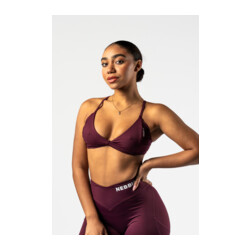 Nebbia Medium-Support Sports Bra TWIST-KNOT 423 dark red