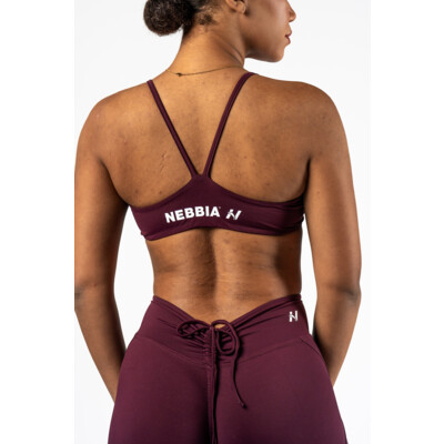 Nebbia Medium-Support Sports Bra TWIST-KNOT 423 dark red
