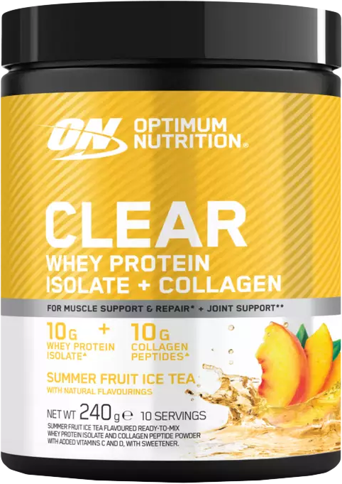 Optimum Nutrition Clear Whey Protein Isolate + Collagen 240 g tè freddo alla frutta estivo