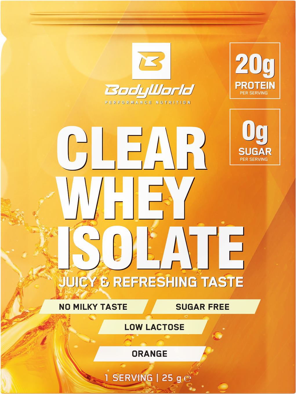 BodyWorld Clear Whey Isolate 25 g orange