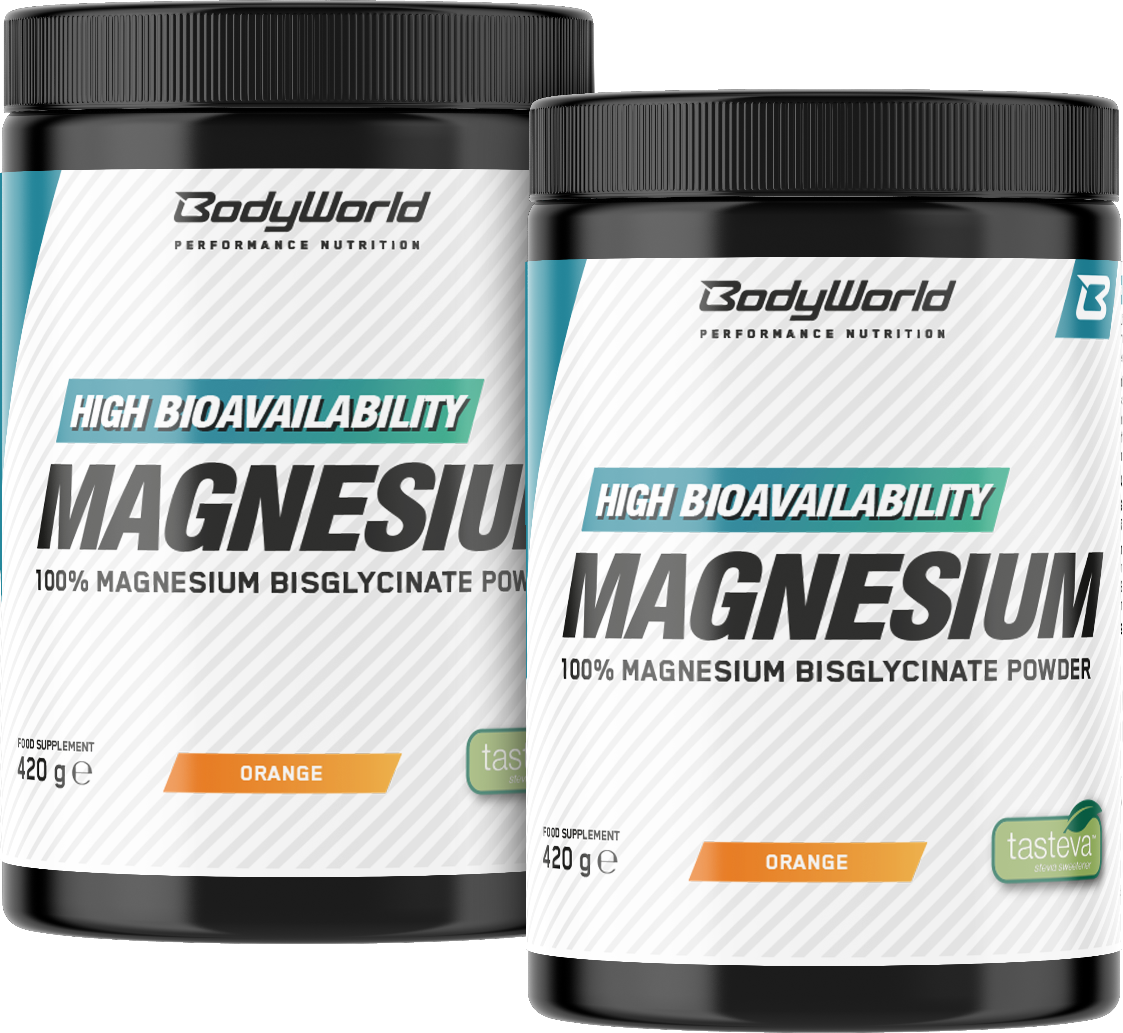 2x BodyWorld Magnesium Bisglycinate 420 g arancione