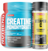 Nutrend Creatine Monohydrate 300 g + Vitamin C 1000 mg with rose hips 60 capsules