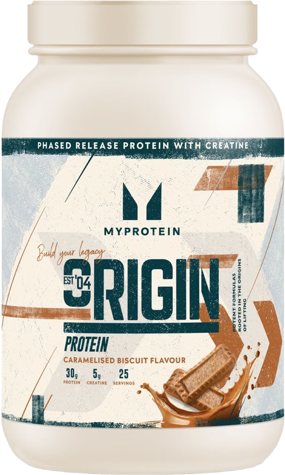 MyProtein Origin Protein 1130–1200 g cinnamon swirl.