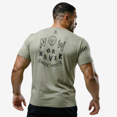 BodyWorld Men's T-shirt Now Or Never sage