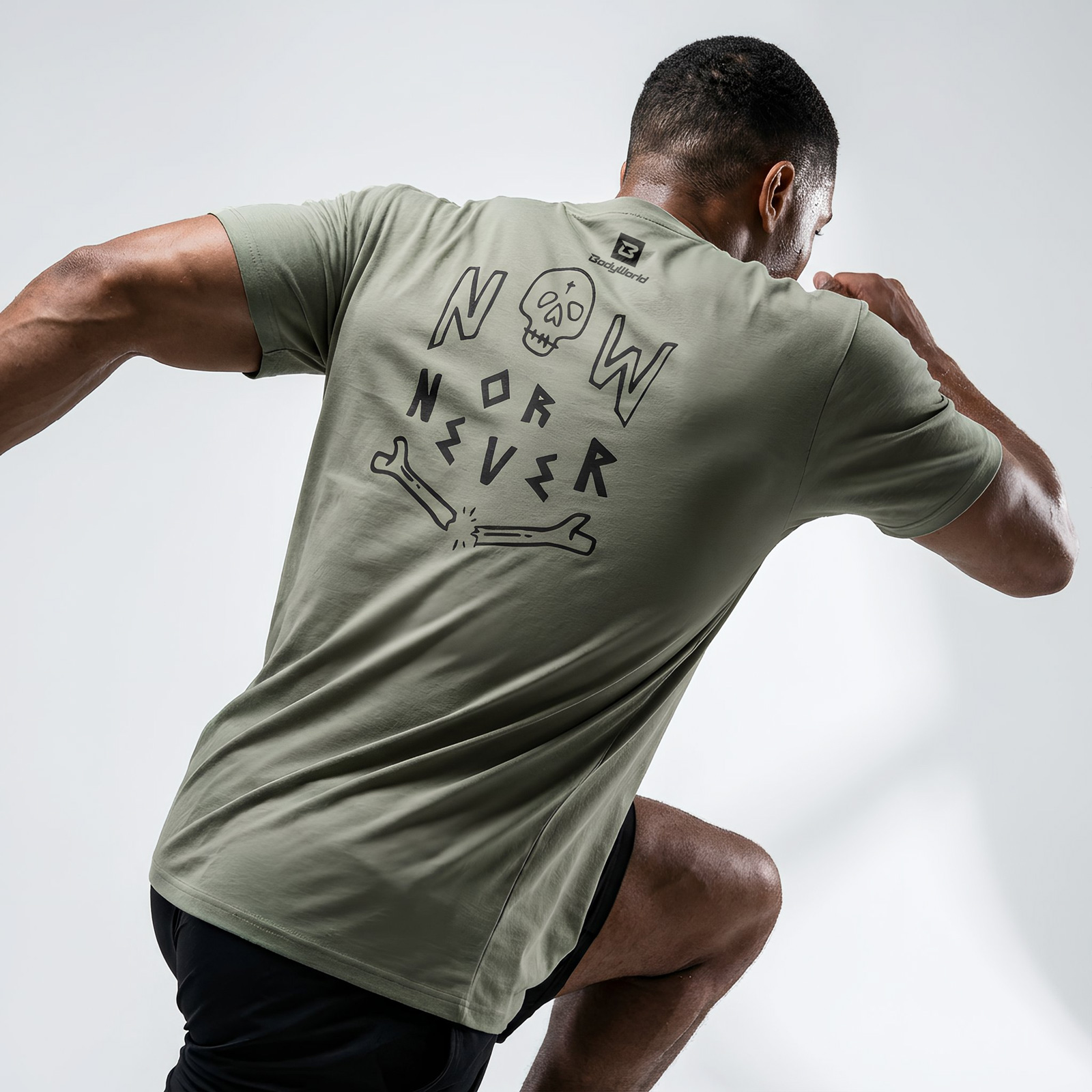 BodyWorld Men's T-shirt Now Or Never sage XXL (xxlarge)