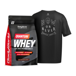 BodyWorld Quantum Whey 2270 g + T-shirt Now Or Never black T-shirt