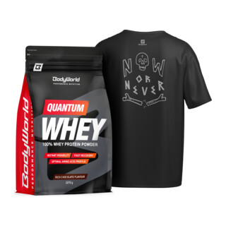 BodyWorld Quantum Whey 2270 g + T-shirt Now Or Never black T-shirt