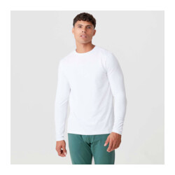 MyProtein Mens Luxe Classic Long Sleeve Crew white