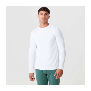 MyProtein Mens Luxe Classic Long Sleeve Crew white
