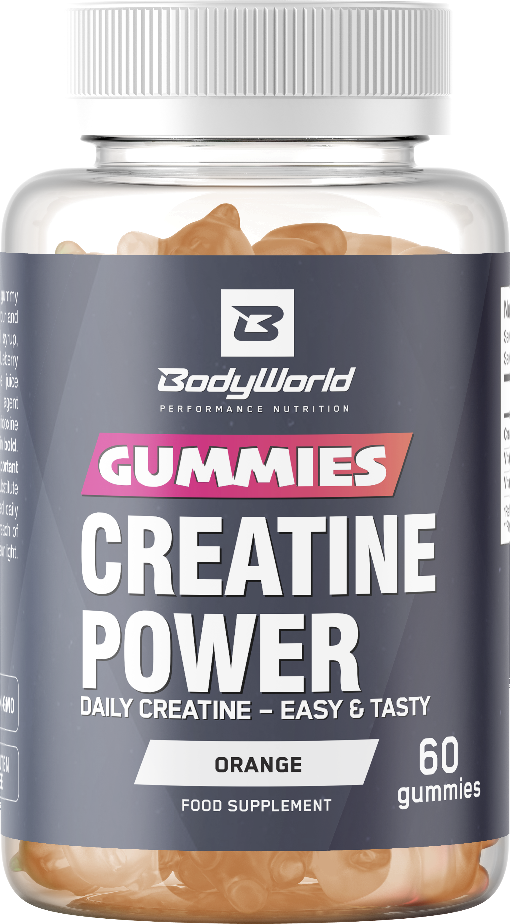 BodyWorld Creatine Power Gummies 60 bonbonů pomeranč