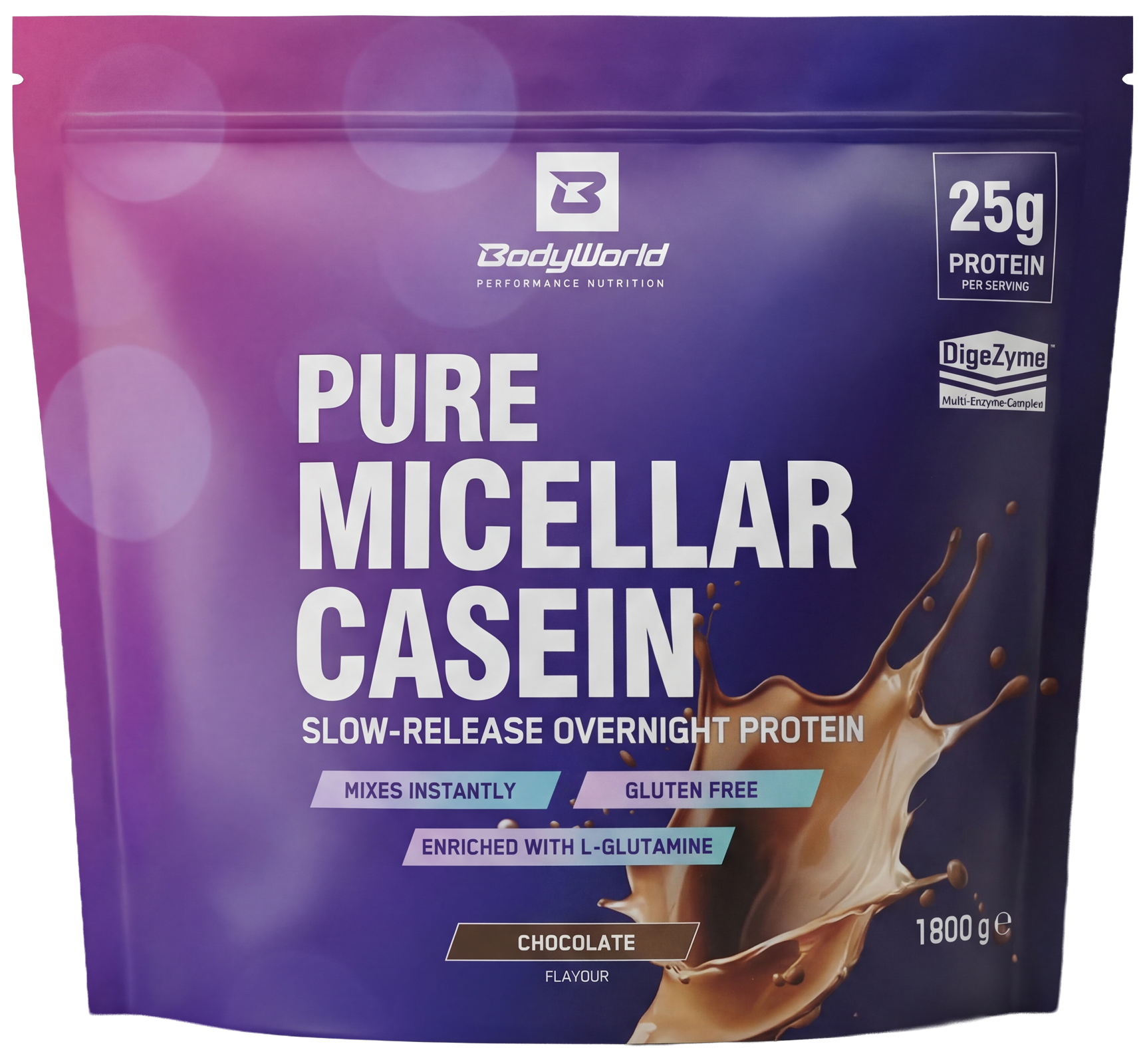 BodyWorld Pure Micellar Casein 1800 g čokoláda