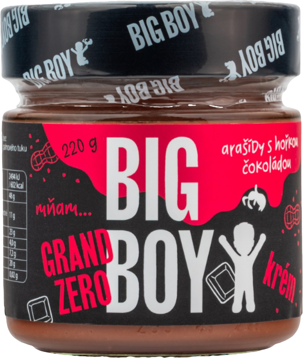 Big Boy Grand Zero cu ciocolată neagră 220 g alune și ciocolată neagră