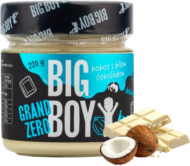 Levně Big Boy Grand Zero kokos a bílá čokoláda 220 g kokos s bílou čokoládou