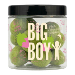 Big Boy Strawberries in white chocolate with matcha 120 g