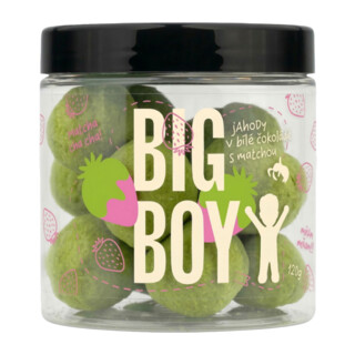 Big Boy Strawberries in white chocolate with matcha 120 g