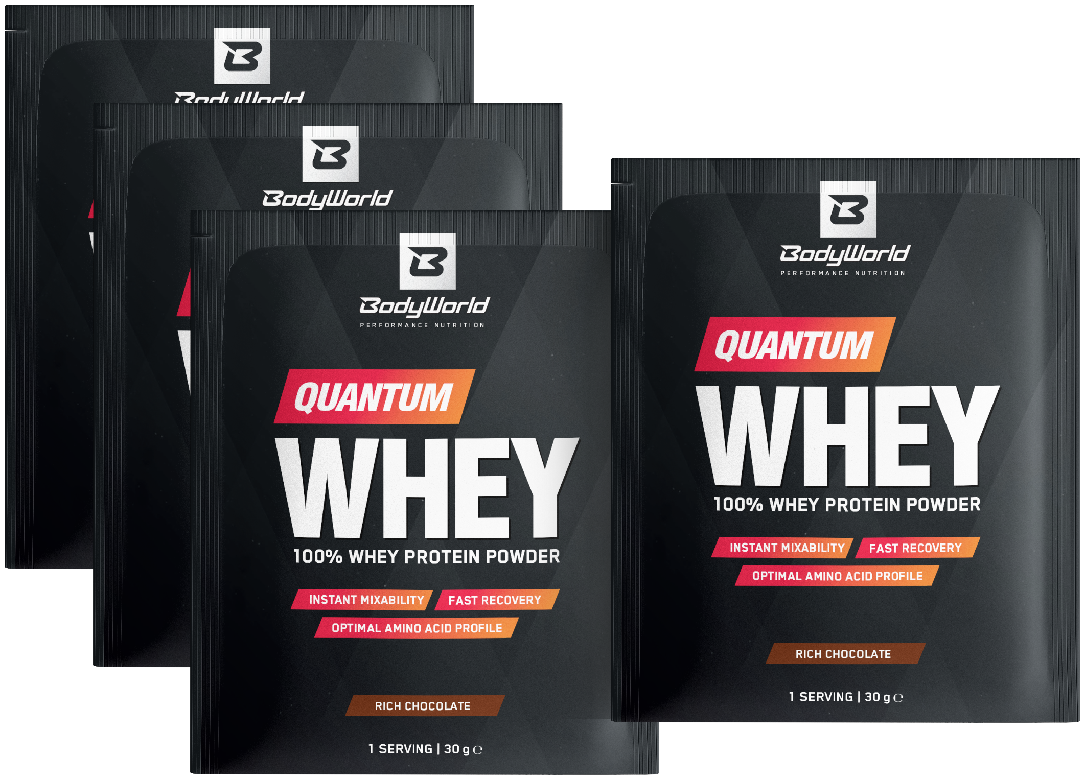 4x BodyWorld Quantum Whey Protein 30 g kókusz