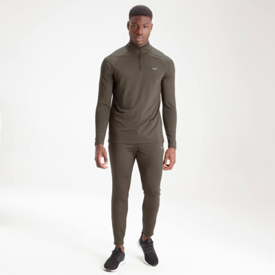 MyProtein Men's Essentials 1/4 Zip dark olive