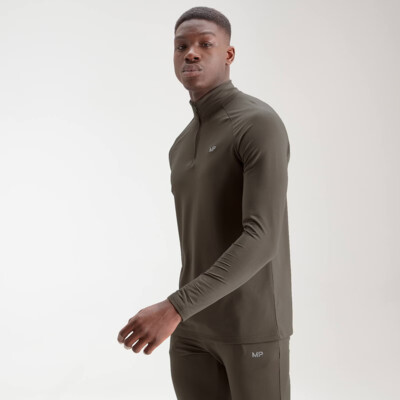 MyProtein Men's Essentials 1/4 Zip dark olive