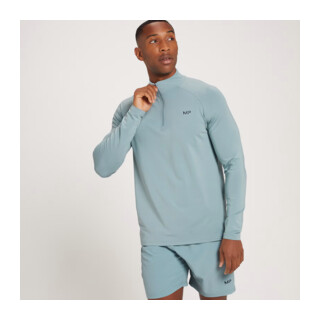 MyProtein Men's Linear Mark Graphic Training 1/4 Zip ice blue