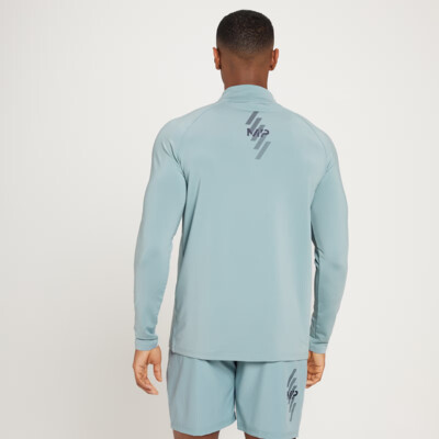 MyProtein Men's Linear Mark Graphic Training 1/4 Zip ice blue