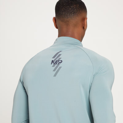 MyProtein Men's Linear Mark Graphic Training 1/4 Zip ice blue