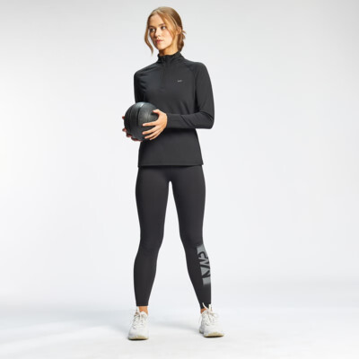MyProtein Women's Graffiti Graphic Training 1/4 Zip black