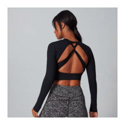 MyProtein Women's Power Open Back Crop Top black