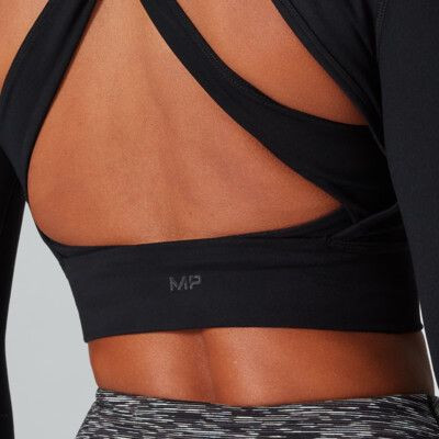 MyProtein Women's Power Open Back Crop Top black