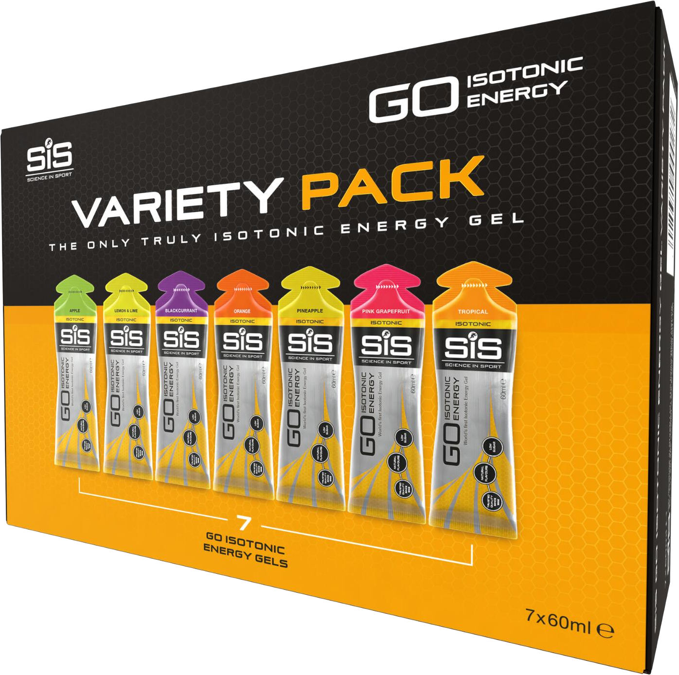 SiS Go Isotonic Energy Gel Variety Pack 7 x 60 ml en blandning av smaker