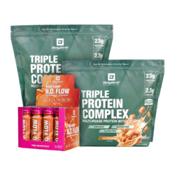 BodyWorld 2x Triple Protein Complex 2000 g + N.O. Flow 12 x 80 ml