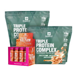 BodyWorld 2x Triple Protein Complex 2000 g + N.O. Flow 12 x 80 ml